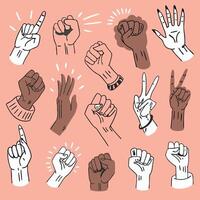 Four Diverse Hands Joined Together Forming a Square Symbol of Unity Teamwork and Collaboration vector