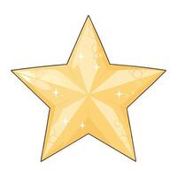 A Sparkling Golden Star with Intricate Details and Glimmering Effect vector