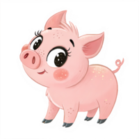 A cartoon pig with big eyes and a big nose png