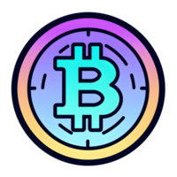 Gradient Bitcoin Badge Icon With Transparent Background png