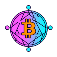 Bitcoin Blockchain Network Icon With Transparent Background png