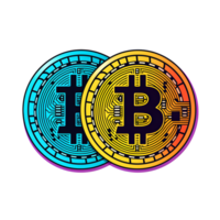 Dual Bitcoin Tokens Icon With Transparent Background png