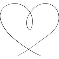 Simple Continuous Line Drawing of a Heart Shape Romantic Minimalist Love Graphic Design Element vector