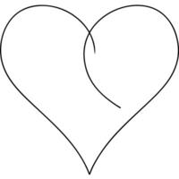 Simple Line Drawing of a Heart Shape Romantic Love Symbol vector