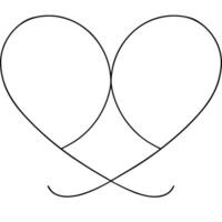 Simple Line Drawing of an Intertwined Double Heart Shape vector