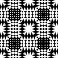 Abstract Black and White Geometric Pattern with Zigzag and Diamond Shapes Seamless Design vector