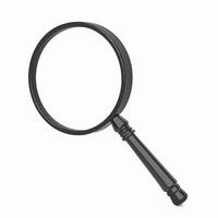 A Sleek Black Magnifying Glass Isolated on White Background for Search Exploration and Discovery vector