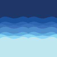 Abstract ocean waves background image with shades of blue colors gradient transition from dark to light vector