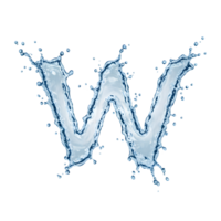 Water Splash Letter W on Transparent Background png