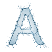 Water Splash Letter A on Transparent Background png