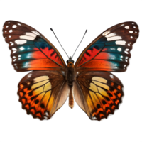 Detailed Butterfly with Colorful Wings on Transparent Background png
