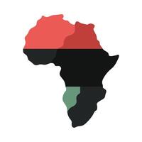 African Continent Map with PanAfrican Colors Representing Unity and Liberation vector
