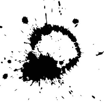 Abstract Black Ink Splotch Splash Blot Texture Background Design Element vector