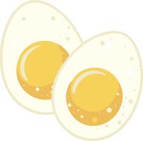 Two Halves of a Perfectly Boiled Egg Delicious Breakfast Food Image vector