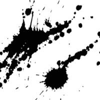 Abstract Black Ink Splashes on White Background Artistic Design Element vector
