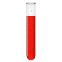 Red Liquid in Test Tube with Bubbles Science Experiment Concept png