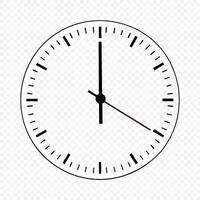 Simple Analog Clock Showing the Time of Four Oclock Precise Timepiece Design Element vector