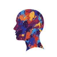 Abstract Colorful Head Silhouette Creativity, Imagination, and Inner World png