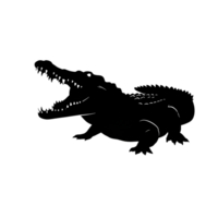 Line Art Illustration of a Crocodile with Open Jaws png