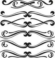 A set of decorative scroll and swirl designs vector