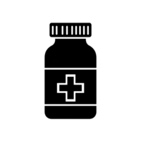 Medical Bottle Icon Simple Line Art Illustration of a Medicine Container png