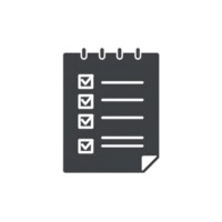 Checklist Icon Dark Gray Notepad with Checkmarks png