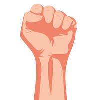 A raised fist a symbol of strength protest and revolution vector