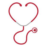 A stethoscope is shown in a heart shape vector