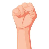 A clenched fist raised high a symbol of strength power and solidarity vector