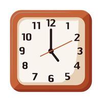 A Simple Brown Square Wall Clock Showing the Time of Two Twenty Five vector