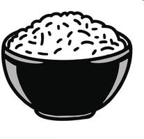 Rice in a bowl vector