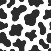 Seamless pattern of black and white cow spots abstract background texture design illustration vector