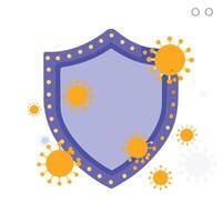 Immune System Protection Shield Against Viruses and Bacteria vector