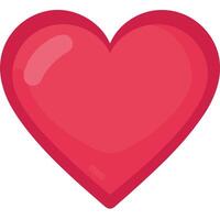 A Simple Red Heart Shape Illustration Romantic Love Symbol Graphic Design Element vector