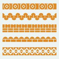Collection of Five Geometric Orange Decorative Borders for Design Projects vector