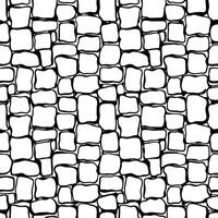 Abstract Black and White Seamless Pattern of Irregular Stone Wall Texture vector