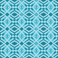 Seamless Teal Blue Geometric Pattern with Interlocking Diamond and Wave Shapes vector