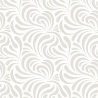Elegant Seamless Pattern of Light Gray Abstract Floral Design with Swirling Lines and Teardrop Shapes on White Background vector