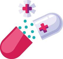 Illustration of a pill and a capsule vector