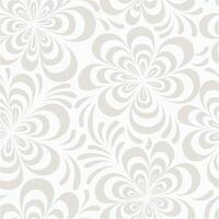 Elegant Seamless Pattern of Light Beige Floral Design with Swirling Petals and White Background vector