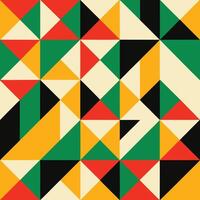 Abstract Geometric Pattern with Vibrant Triangles in Red Yellow Green and Black Colors vector