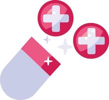 A pill with two plus signs and a cross vector