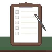 Clipboard with checklists and pen vector