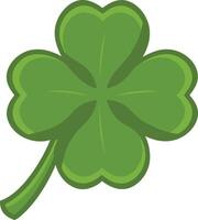 A vibrant green four leaf clover illustration representing luck and St Patricks Day vector
