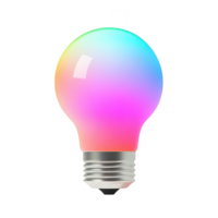 Color changing smart bulb with vibrant RGB glow, perfect for mood lighting and ambiance. Control it easily with app for personalized experience png