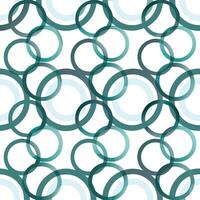 Seamless Teal and White Overlapping Circles Pattern Abstract Background Design vector
