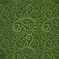 Seamless green floral pattern background vector