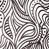 Abstract Black and White Doodle Pattern with Swirls and Curves vector