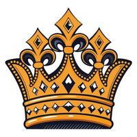 A crown with a diamond on top vector
