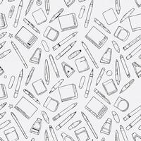 A black and white pattern with various items vector